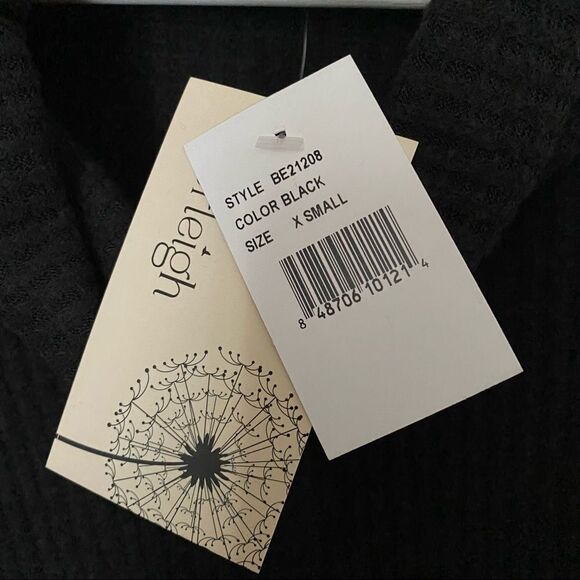 Everleigh Top Tunic Cowl Neck Black Soft Rib Knit Cozy Casual Long Sleeve - Picture 8 of 9